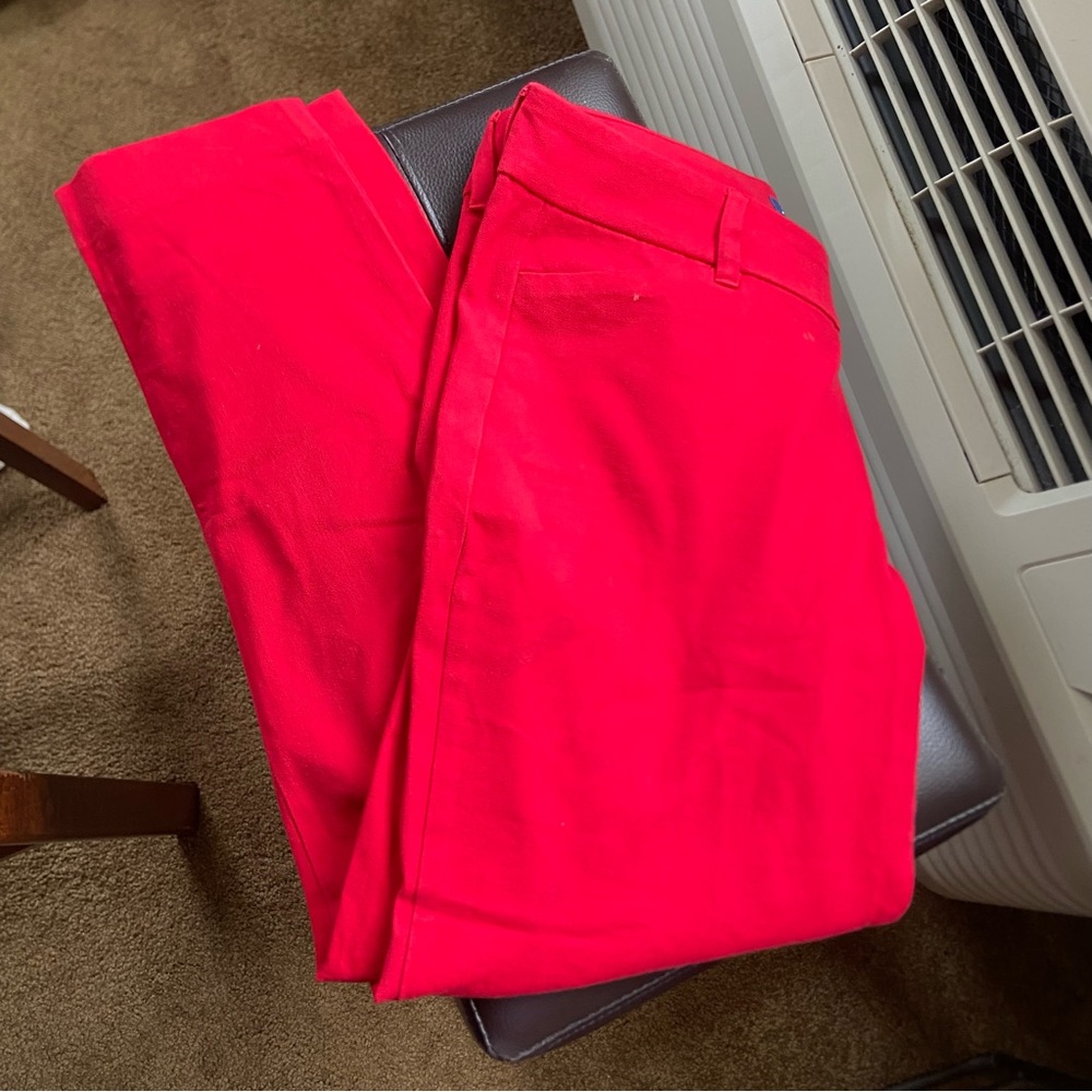 OLD NAVY Mid Rise Straight Leg Ankle Pants Robbie Red